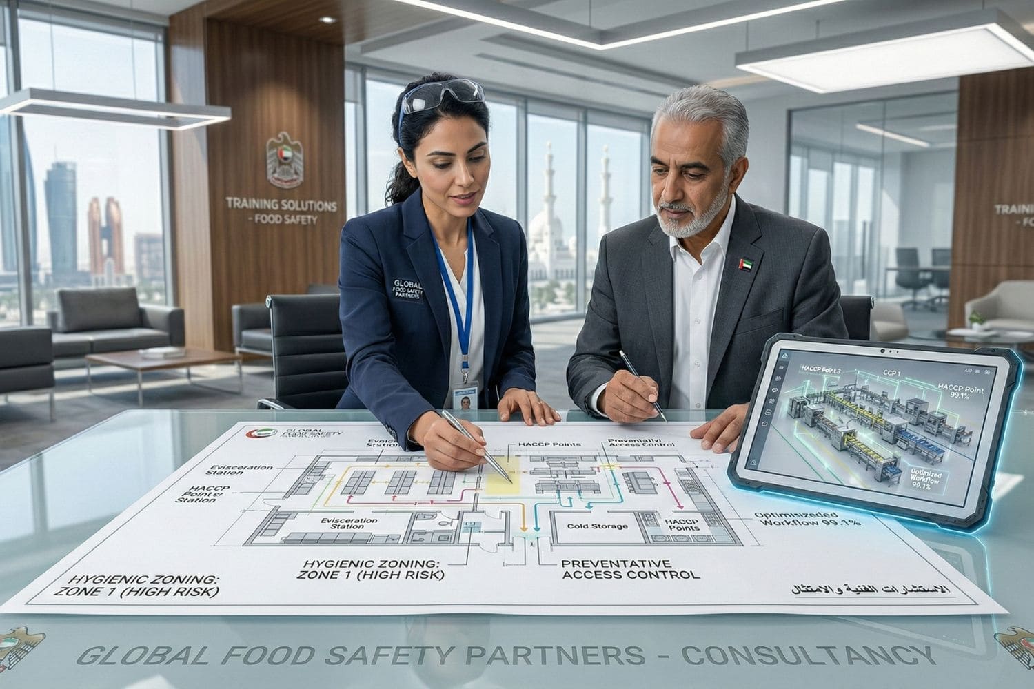 Architectural blueprint of a commercial food facility